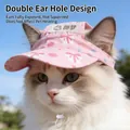 Pink pet baseball cap with sweet dreams label and ear holes for dogs and cats - S / Pink Bow