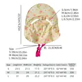 Size chart for yellow floral pet sun hat with pink drawstring and dual ear holes - S / Yellow (B35204)