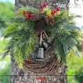 45cm Weihnachtskranz mit Zapfen, roten Beeren und Vintage-Glocken auf Rebenbasis - 45cm
