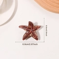Brown starfish hair claw clip with white polka dots made of acetic acid plate - S / Tan
