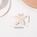 Starfish hair claw clip in cream resin with pearl beads, 6.8cm elegant hair accessory - Small Pearl Style / Cream White