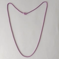 Detail view of purple matte box chain necklace with lobster clasp closure mechanism - Romantic Violet