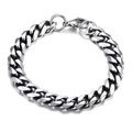 Poliertes Panzerarmband aus Edelstahl mit Karabinerverschluss für Damen und Herren - 3mm Breite - 18cm Länge