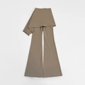 Braune Schlaghose mit hoher Taille und asymmetrischem Rock-Overlay in Minimal-Stil - S / Aprikose