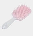 Pink and transparent hollow hairbrush for wet and dry detangling and styling - Pink-transparent Stem
