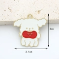Cute cartoon dog enamel pendant DIY jewelry accessory with 3.1x3cm size markers - #12 Red Dog [3.1cm X 3cm]