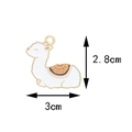 White enamel cartoon alpaca charm with dimensions 3cm x 2.8cm for DIY jewelry making - 12# Brown Alpaca