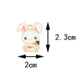 Cute white cartoon rabbit enamel charm with carrot for DIY jewelry crafts, 2.3x2cm - #4 Rabbit [2cm X 2.3cm]