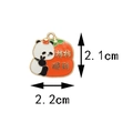 Cartoon panda and orange persimmon enamel DIY jewelry charm, measuring 2.2x2.1cm - #5 All Things Go Well Panda [2.2cm X 2.1cm]
