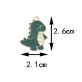 Green cartoon dinosaur enamel charm for DIY jewelry making, dimensions 2.1cm x 2.6cm - #10 Little Monster [2.1cm X 2.6cm]