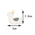 Cute white alpaca enamel pendant for DIY jewelry making with dimensions 2.8x3cm - #11 Green Alpaca [3cm X 2.8cm]