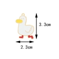 Cartoon white duck DIY enamel charm jewelry accessory, 3.3cm height by 2.3cm width - #14 Duck [2.3cm X 3.3cm]