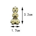 Vintage bronze rabbit charm for DIY jewelry with stitched design measurements 3.2x1.7cm - 16# Bronze Rabbit [1.7cm X 3.2cm]