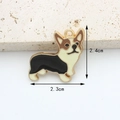 Cartoon Corgi enamel dog charm for DIY jewelry handmade accessory in 2.4cm x 2.3cm size - #3 Black Dog [2.3cm X 2.4cm]