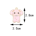 Cute pink cartoon dog enamel charm for DIY jewelry making handmade accessory 2.5x2.8cm - #7 Pink Dog [2.5cm X 2.8cm]