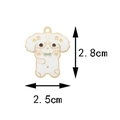 White enamel cartoon dog charm for DIY jewelry, measuring 2.8cm height and 2.5cm width - #9 White Dog [2.5cm X 2.8cm]