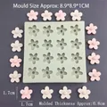 Silicone flower mold with 16 cavities for chocolate, fondant and candle making, 8.9cm - 16 Cavity Small Hyuna Flower