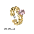 Adjustable gold ring with pink oval gemstone and dimensions of 0.8cm and 1.8cm - Pink Oval Gemstone Style (R701-yx)