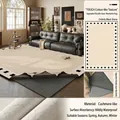 Washable off-white chenille area rug with anti-slip base and faux cashmere texture - Removable And Washable Faux Cashmere - Order Black Stone