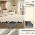 Washable velvet latte chenille rug with non-slip backing and vintage texture - Removable And Washable Faux Cashmere - Velvet Latte