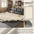 Washable beige vintage chenille rug with black checkered borders and non-slip base - Removable And Washable Faux Cashmere - Black And Brown Style