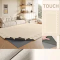 Washable oatmeal latte chenille rug with waterproof loop pile and non-slip backing - Loop Pile Style / 140×200CM (Rug Surface + 4mm Standard Base) / Oat Latte