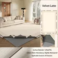 Washable velvet latte chenille rug with dual-layer detachable design for living room - Loop Pile Style / 140×200CM (Rug Surface + 4mm Standard Base) / Velvet Latte