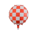 Round 18 inch red and white checkered foil balloon for racing party decoration - Red White Checkered Round Ball