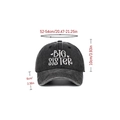 Black washed cotton baseball cap featuring white Big Sister embroidery and size details - Adjustable / Black Big Sister