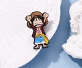 Enamel brooch pin featuring Monkey D. Luffy character in iconic red vest and straw hat - Xz7109