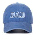 Vintage blue washed cotton baseball cap with white and blue DAD embroidery - Adjustable / Light Blue DAD (Cut-out Style)