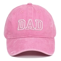 Vintage washed cotton baseball cap in pink with embroidered DAD lettering for adults - Adjustable / Pink DAD (Cut-out Style)