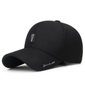 Schwarze Baumwoll-Basecap mit Silikon-Logo und weißem 'Down the street' Stickerei - Verstellbar / Schwarz