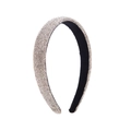 Sparkling silver rhinestone headband with black velvet lining for a luxury hair accessory - White
