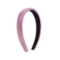 Luxury pink rhinestone headband with sparkling crystals and soft black velvet lining - Pink