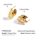 Boucles d'oreilles vintage françaises dorées irrégulières en acier inoxydable - Style Lave Irrégulier (YYE023124)