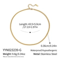 Minimalist gold stainless steel chain necklace with 17-inch length and 5cm extender - Classic Curb Chain (YYN023239-G)