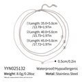 Detailed view of layered stainless steel necklace with dimensions and zircon pendant - Yyn025132