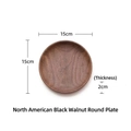Rond bord van Noord-Amerikaans zwart walnotenhout diameter 15cm met natuurlijke nerf - Walnoot Rond Dienblad 15*2cm