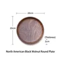 Rond walnotenhouten dienblad met natuurlijke nerf, 20cm diameter en 2cm dikte - Walnoot Rond Dienblad 20*2cm
