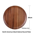 Rond dienblad van Noord-Amerikaans walnotenhout van 30cm met 2cm dikte en natuurlijke nerf - Walnoot Rond Dienblad 30*2cm