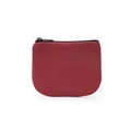 Minimalist red canvas coin purse with U-shape design and premium metal zipper closure - Ruby