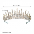 Diadème de luxe or et argent avec design à pointes et strass brillants pour femmes - Couronne à Pointes Dorées (TS-J2858G)