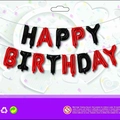 16-inch red and black gradient foil Happy Birthday letter balloon set for party decor - Black and Red