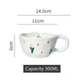 Irregular wave edge ceramic mug with hand-painted tulips and 300ml capacity display - Wavy Edge Mug / Pink Tulip
