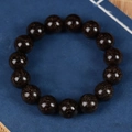 Dark brown sandalwood prayer beads with golden star patterns and 13 round wooden beads - Single Loop (20200527) / 15 Pieces/Pack / Black Red Gold Star (15mm)
