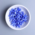 DIY jewelry beads in blue starfish shape with glossy glazed ceramic finish for crafts - Medium Royal Blue