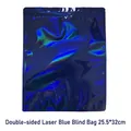 Holographic laser blue resealable bag for jewelry and food storage, 25.5x32cm size - 25.5*32cm [double-sided Laser Blue]