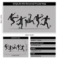 Size chart for soccer silhouette wall stickers measuring 65x35cm with adhesive backing - Soccer Player Silhouette (DZQSJB-005) / 35x65cm