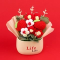 Ornamento per vaso di fiori lavorato a mano con girasole, mela e testo Life Life - Stile Mela